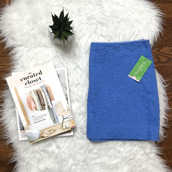 Lilly Pulitzer Dresses & Skirts - Lilly Pulitzer Tate Blue Eyelet Skirt